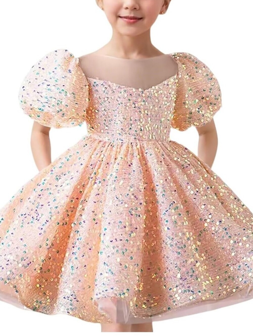 Sparkling Pink Sequin Princess, Pegeant, Birthday Tulle Tutu Dress for Girls